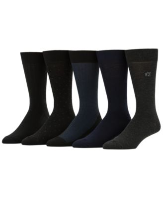 Perry Ellis Portfolio - Men's Herringbone Patterned Texture Socks, 5-Pack