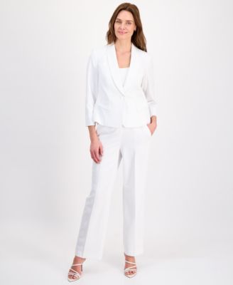 Le Suit - Women's One-Button 3/4-Sleeve Pantsuit