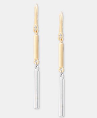DKNY - Two-Tone Bar Statement Double Drop Earrings