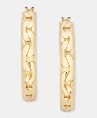 DKNY - Chain Open Dynamic Hoop Earrings