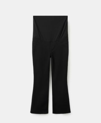 MANGO - Women's Maternity Flared Cropped Jeans