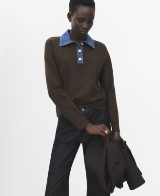 MANGO - Women's Combined Shirt-Collar Sweater