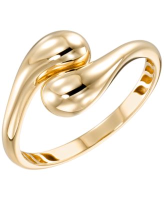 Macy's - Bypass Teardrop Ring in 10k Yellow Gold