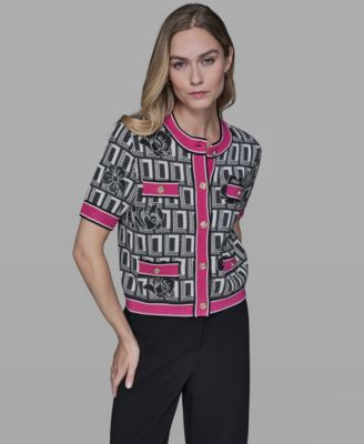 KARL LAGERFELD PARIS - Women's Crewneck Button-Front Sweater