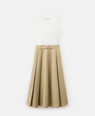 MANGO - Women's Belt Flared Midi-Dress