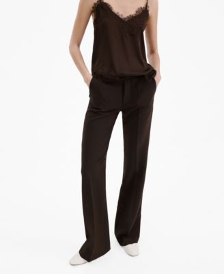MANGO - Women's Mid-Rise Flare Pants