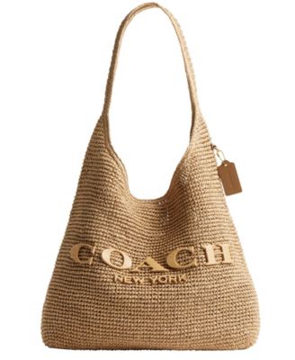 COACH - Brooklyn Weave Straw Large Shoulder Bag