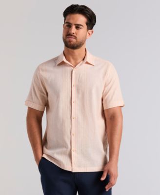 Cubavera - Men's Engineered Striped Short-Sleeve Shirt