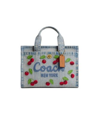 COACH - Cherry Embroidered Denim Cargo Tote Bag