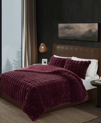 Bubble Faux Fur 3-Pc. Comforter Set, Full/Queen image