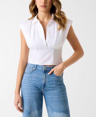 GUESS - Women's Cherry Collared Sleeveless Top