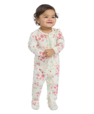 Baby Girls' Crewneck Footed Coverall image