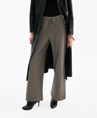 MANGO - Women's Elastic Waist Cotton Pants