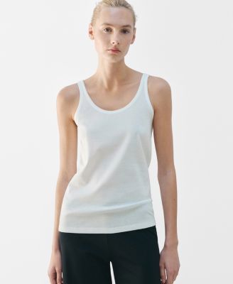 MANGO - Women's Cotton Round-Neck Top