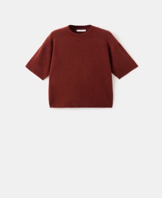 MANGO - Women's Short-Sleeved Knitted Sweater