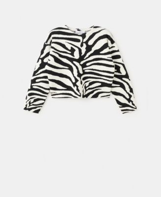 MANGO - Women's Zebra Print Knit Jumper Sweater