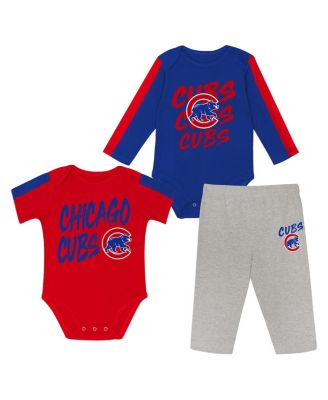 Outerstuff - Newborn Chicago Cubs Double Down Bodysuit and Pants 3-Piece Set