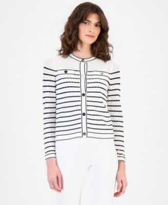 Anne Klein - Women's Stitch Stripe Cardigan
