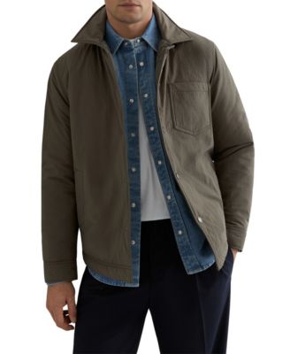 REISS - Men's Quilted Press-Stud Overshirt