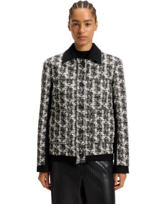 Hugo Boss - BOSS by  Women's Patterned Feather Tweed Regular-Fit Jacket