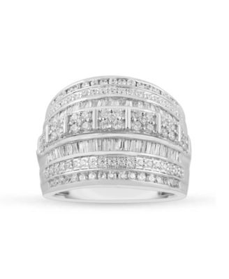Macy's - Diamond Wide Band Multi-Row Statement Ring (2 ct. t.w.) in Sterling Silver