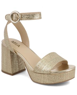 MIA - Women's Renee Raffia Block Heel Platform Sandals