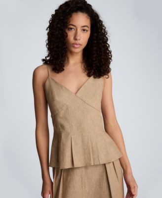 Kenneth Cole - Women's Fitted V-Neck Cami Pleated Top