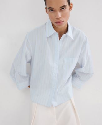 MANGO - Women's Striped Cotton Shirt