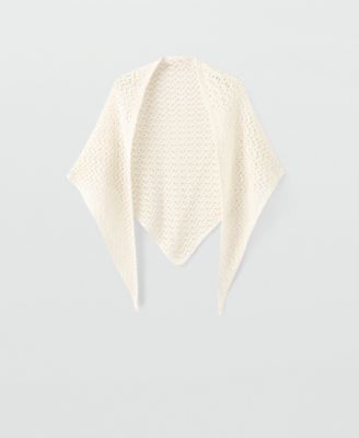 MANGO - Women's Open-Worked Knit Shawl