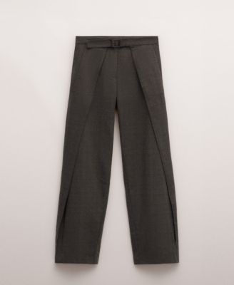 MANGO - Women's Belt Pleated Trousers