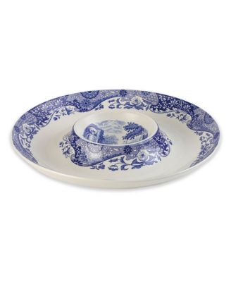 Spode - "Blue Italian" Chip & Dip, 14.5"
