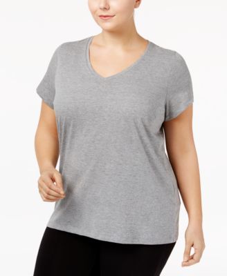 Womens Plus size Sleepwell Solid S/S V-Neck T-Shirt with Temperature Regulating Technology image