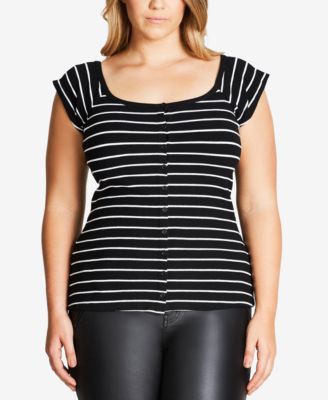CITY CHIC - Trendy Plus Size Button-Front Top