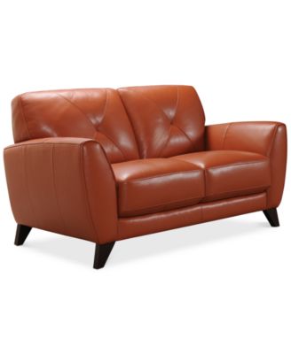 Macy's - Myia Leather Loveseat, Only at