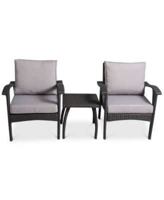 Noble House - Dyxon 3-Pc. Chairs & Accent Table Set, Quick Ship