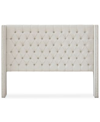 Madison Park - Amelia Upholstered Wingback Headboard with Button Tufting & Nailhead Trim