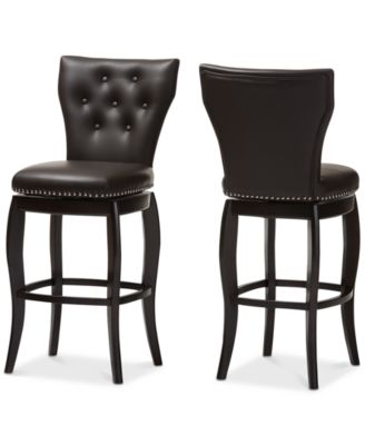 Baxton Studio - Sycily Swivel Bar Stool (Set of 2), Quick Ship