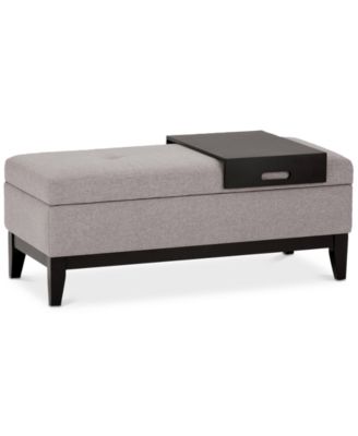 Simpli Home - Oregon Storage Ottoman Bench with Tray