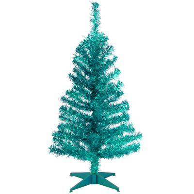 National Tree Company - National Tree 3 ft.Turquoise Tinsel Tree