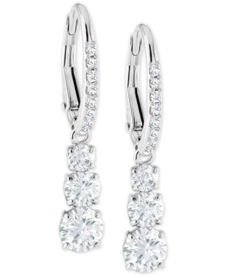 Swarovski - Silver-Tone Crystal Drop Earrings
