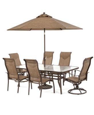 CLOSEOUT! Oasis Outdoor Aluminum 7-Pc. Dining Set (84" x 42" Dining Table, 4 Dining Chairs and 2 Swivel Rockers), Created for Macy's image