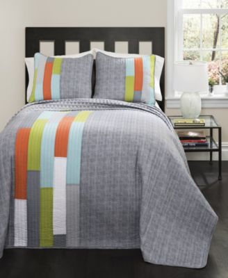 Lush Décor - Shelly Stripe 3-Pc. Quilt Sets