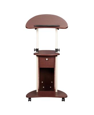 RTA Products - Techni Mobili Sit-to-Stand Rolling Adjustable Laptop Cart, Quick Ship