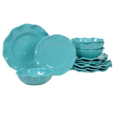 Certified International - Perlette Teal 12-Pc. Dinnerware Set