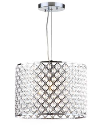 Safavieh - Silva Chrome Beaded 12"D Adjustable Diamond Pendant