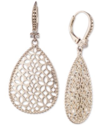 Marchesa - Gold-Tone Filigree Drop Earrings