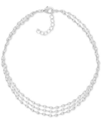 And Now This - Three-Row Mirror Chain Anklet in Silver-Plate