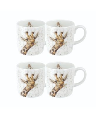Royal Worcester Wrendale Lofty Giraffe Mugs, Set of 4 image