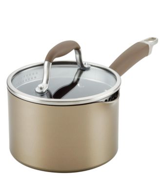 Anolon - Advanced Home Hard-Anodized Nonstick 2-Qt. Straining Saucepan
