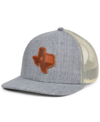 Lids - Texas Heather Leather State Patch Curved Trucker Cap